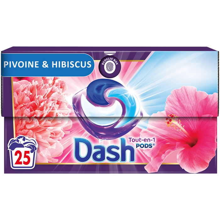 DASH : Lessive capsules pivoine et hibiscus - chronodrive