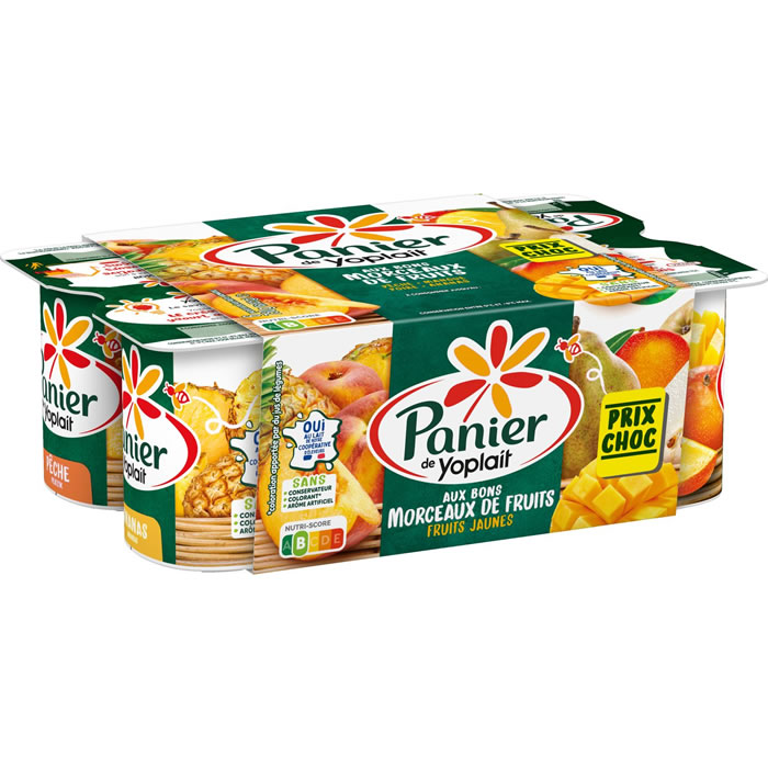 YOPLAIT Panier Panaché de yaourts aux morceaux de fruits jaunes