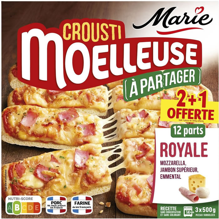 MARIE CroustiMoelleuse Pizza jambon et fromage à partager