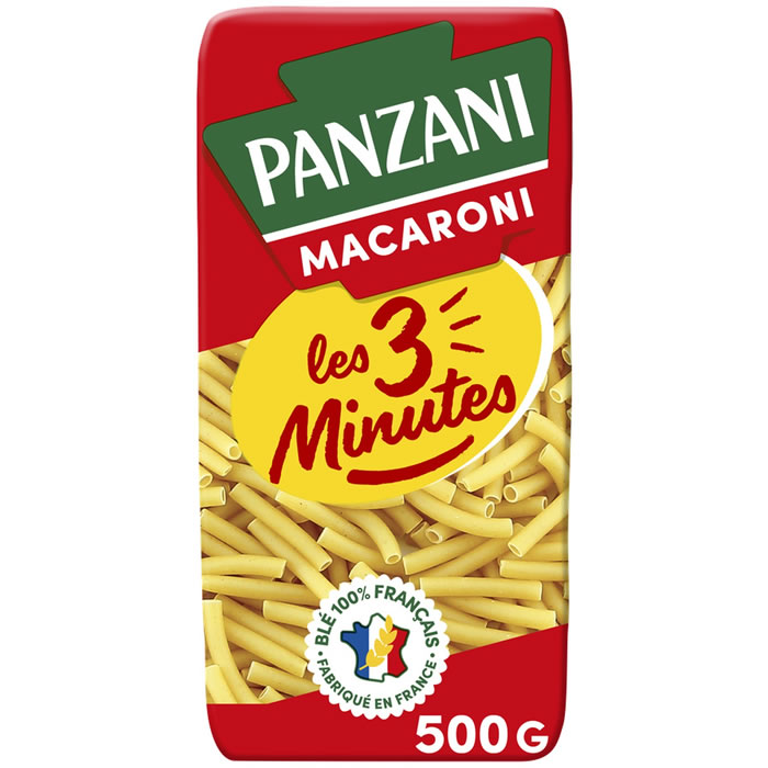PANZANI Les 3 Minutes Macaroni cuisson rapide 3 minutes
