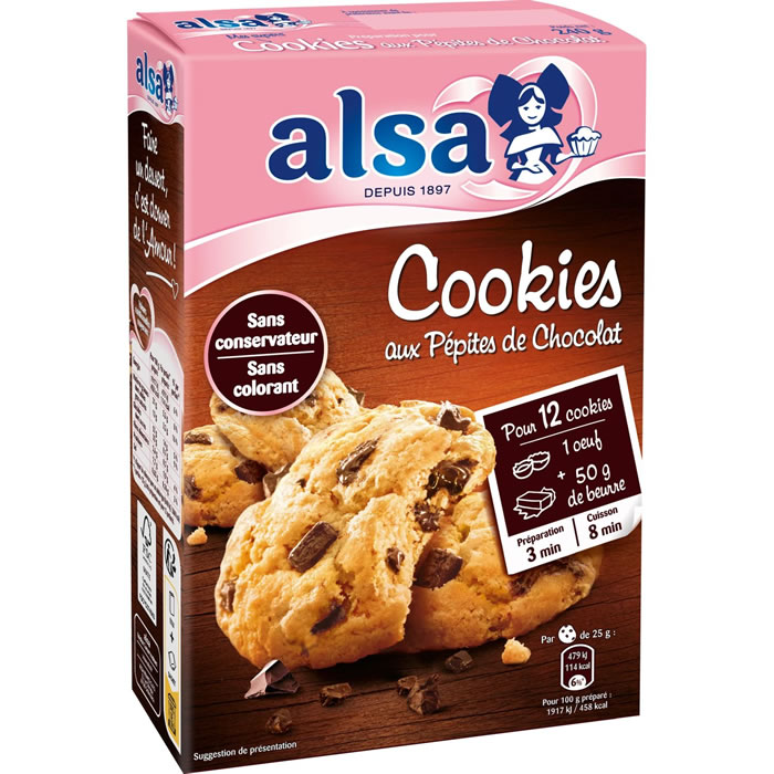 ALSA Préparation pour cookies aux pépites de chocolat