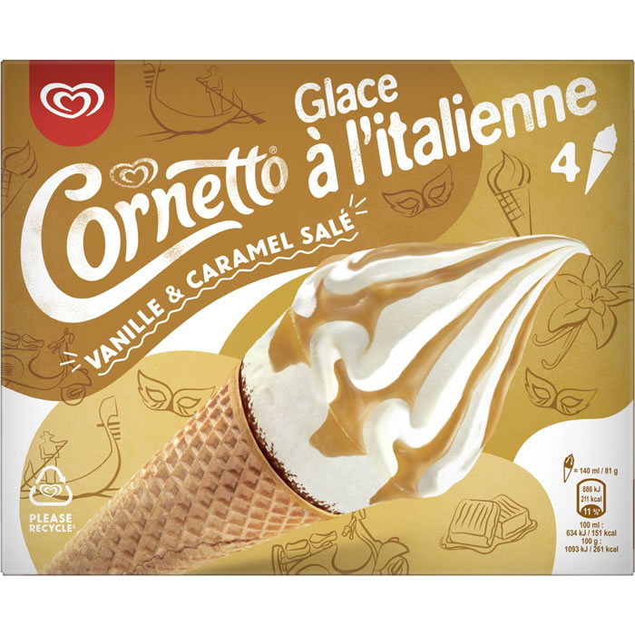 MIKO Cornetto à l'Italienne vanille et caramel salé