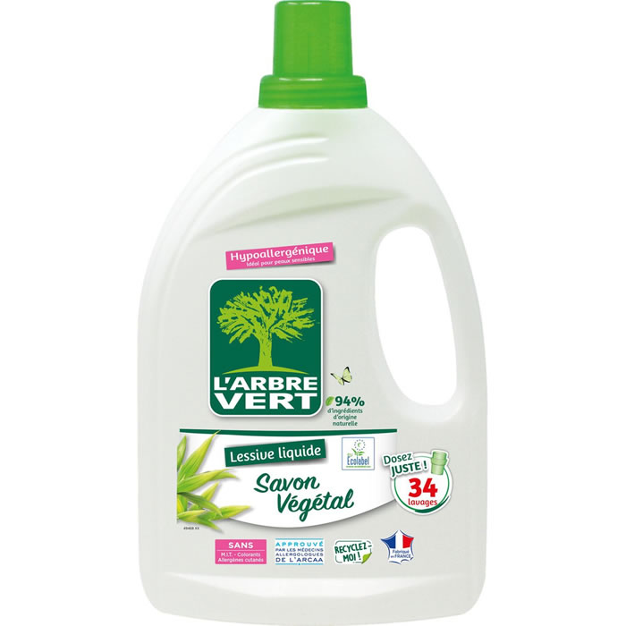 L'ARBRE VERT Lessive liquide au savon végétal