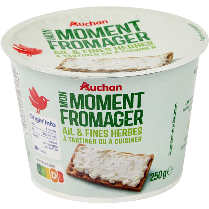 AUCHAN Fromage frais à l'ail et fines herbes