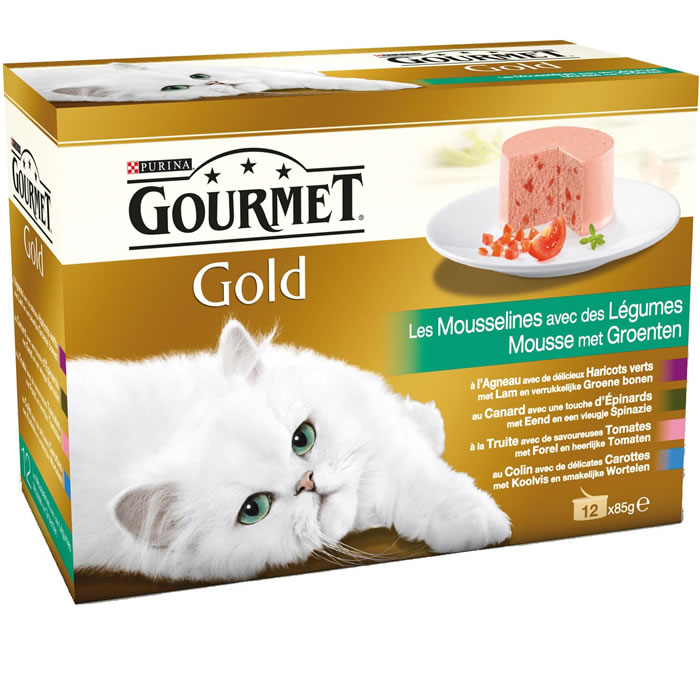 PURINA Gourmet Pâtée pour chats aux légumes, viandes et poissons