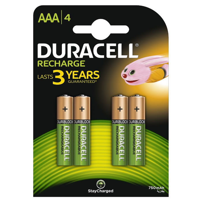 DURACELL Piles rechargeables - type AAA 750 Mah