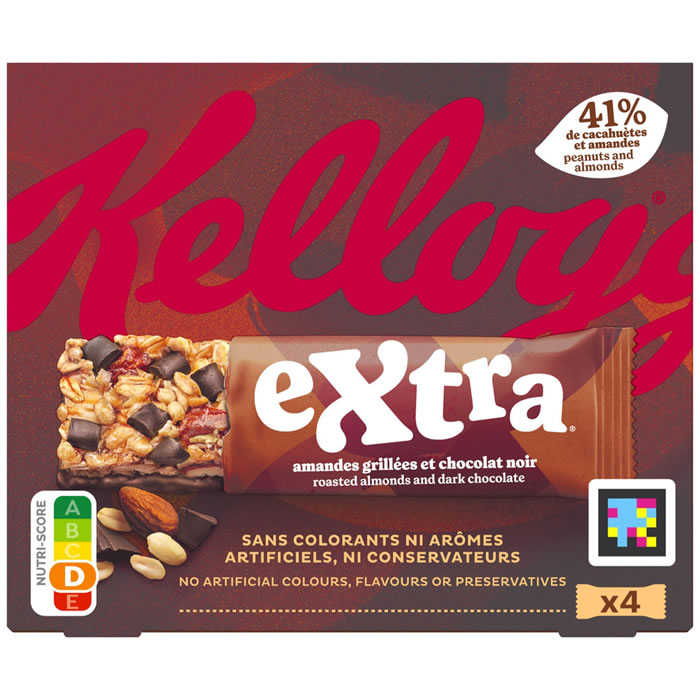KELLOGG'S Extra Barres céréalières aux amandes et chocolat noir