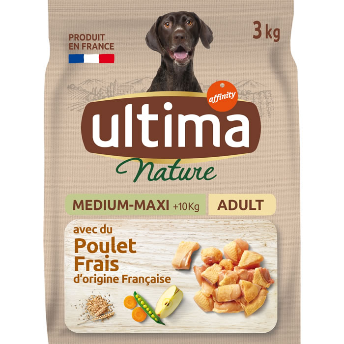 ULTIMA Nature Croquettes pour chien +10kg au poulet