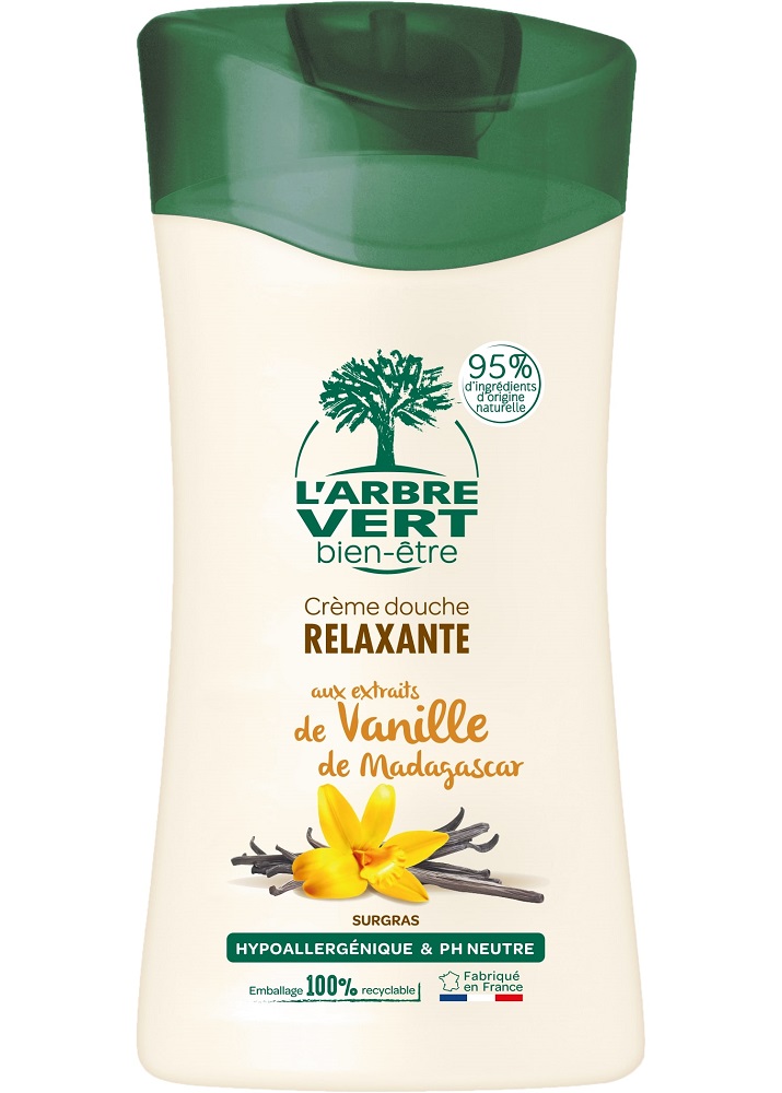 L'ARBRE VERT Bien-Être Crème douche relaxante aux extraits vanille de Madagascar