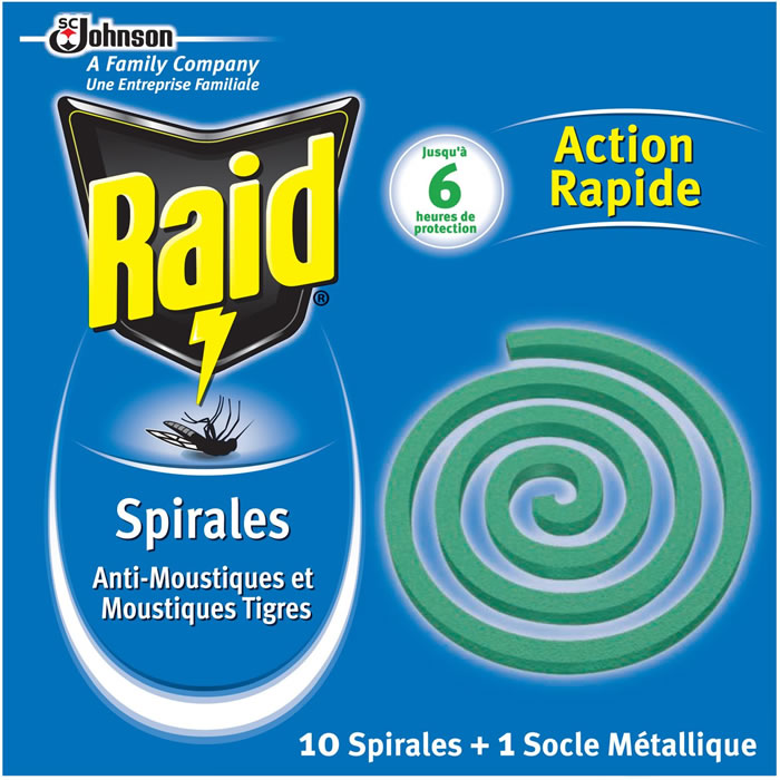 RAID Spirales anti-moustiques et moustiques tigres