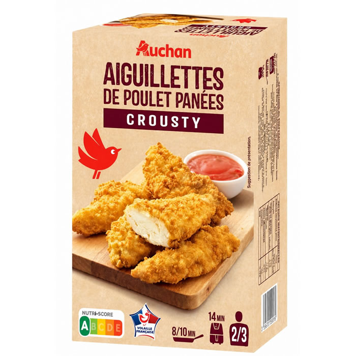 AUCHAN Crousty Aiguillettes de poulet panées