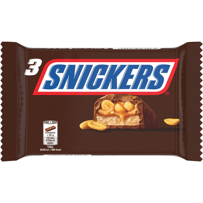 SNICKERS Barres chocolatées au caramel et cacahuètes
