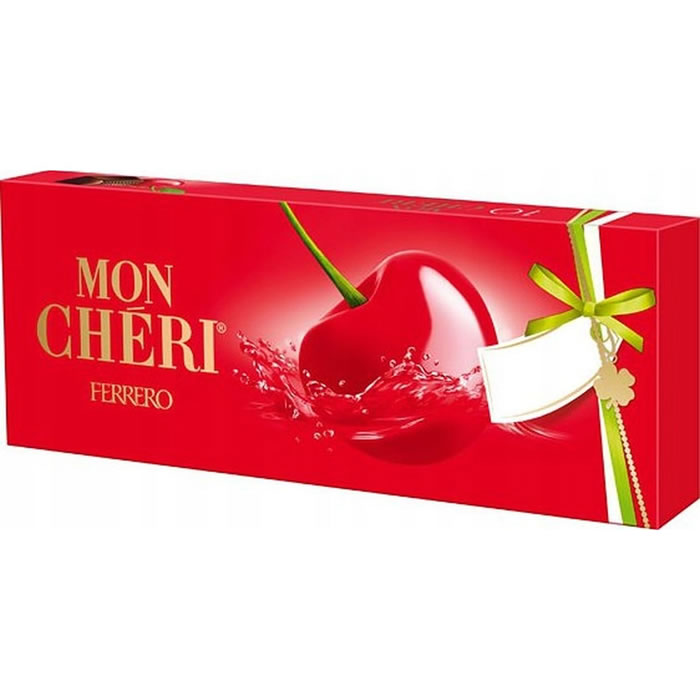 MON CHERI Bonbons au chocolat noir fourrées à la cerise et liqueur