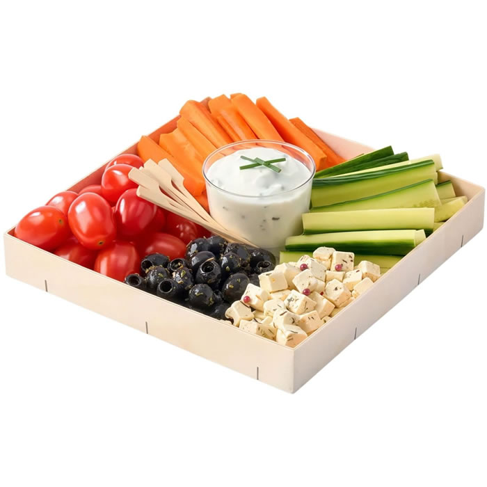 FLUNCH Traiteur Assortiment carottes, tomates, olives, fromages,concombre