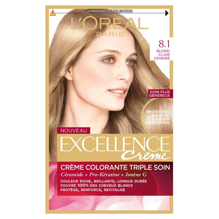 L'OREAL Excellence Coloration permanente 8.1 blond clair cendré