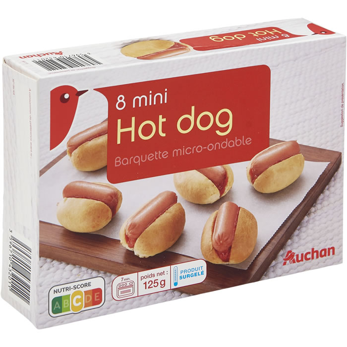 AUCHAN Mini hot-dog micro-ondes