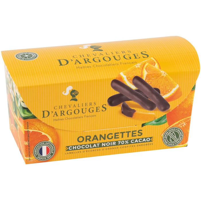 CHEVALIERS D'ARGOUGES Orangettes au chocolat noir 70% cacao