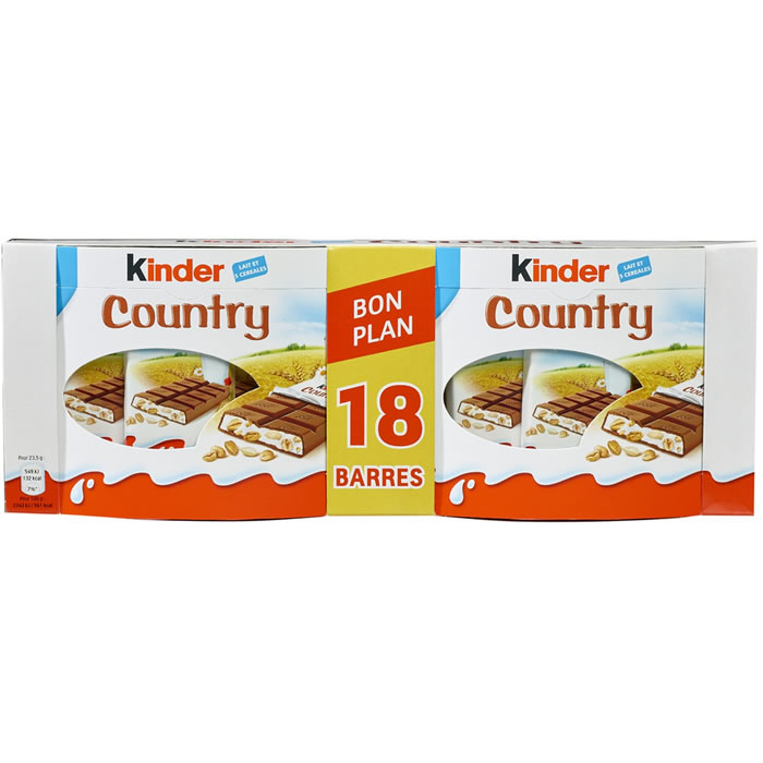 KINDER Country Barres chocolatées céréalières au chocolat au lait
