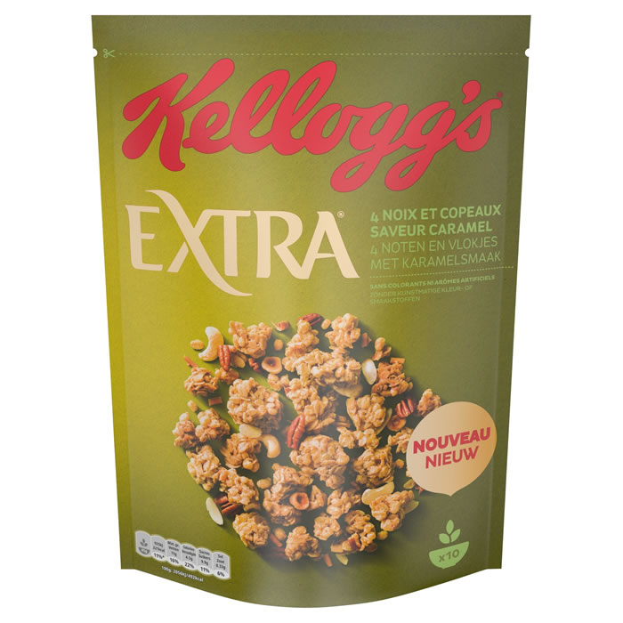 KELLOGG'S Extra Céréales aux pépites de noix et caramel