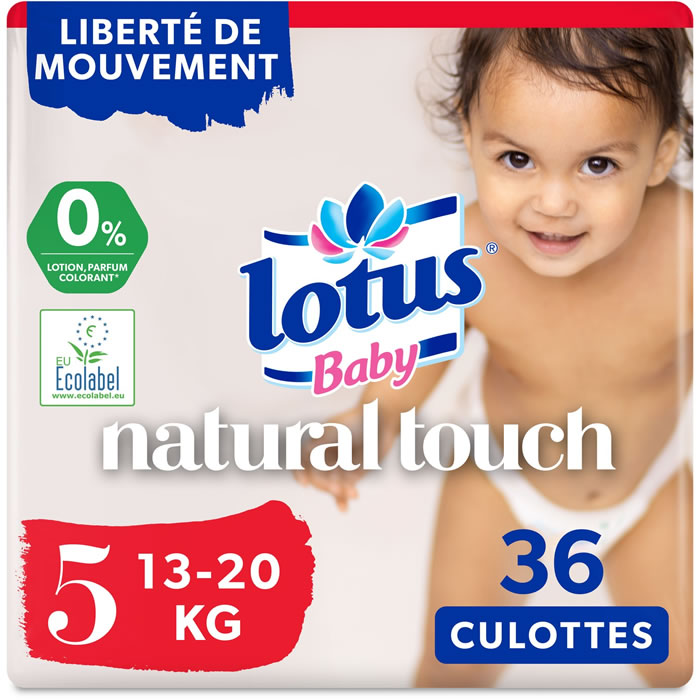 LOTUS BABY Natural Touch Couches-culottes tailles 5 (13-20 kg)