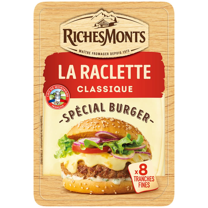 RICHES MONTS Raclette Fromage spécial burger