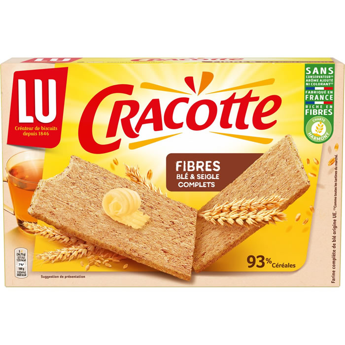 Biscottes aux céréales complètes Cracotte LU : Les 3 boîtes de 250