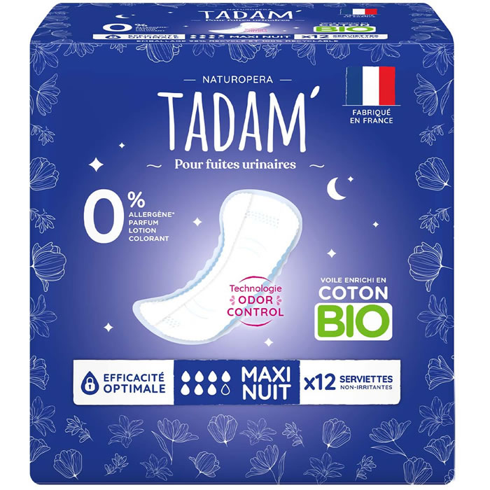 TADAM Serviettes hygièniques absorbantes pour fuites urinaires