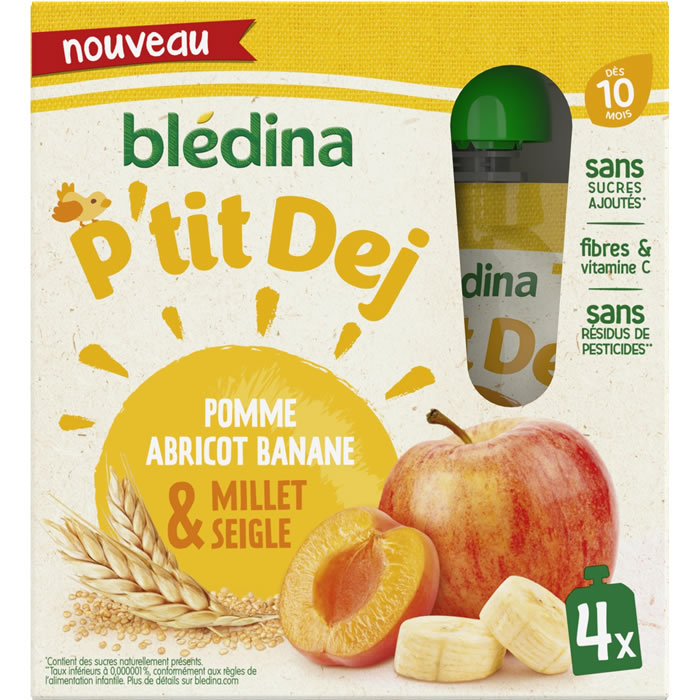 BLEDINA P'tit Dej Dessert pomme, abricot et banane dès 10 mois