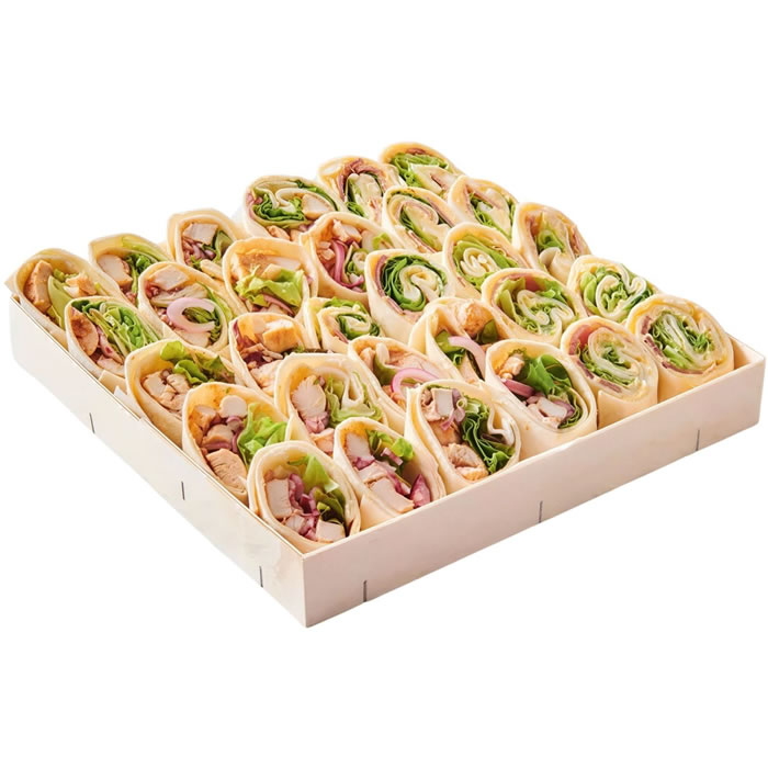 FLUNCH Traiteur Assortiment de wraps bacon et wraps au poulet et salade
