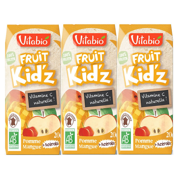 VITABIO Fruit Kid'z Briquettes jus de pomme et mangue bio