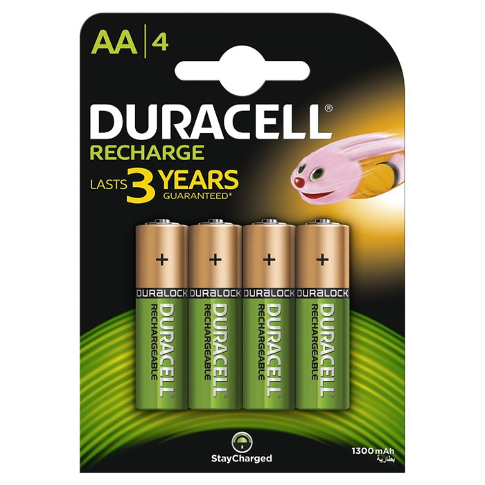 DURACELL Piles rechargeables - type AA 1300 Mah
