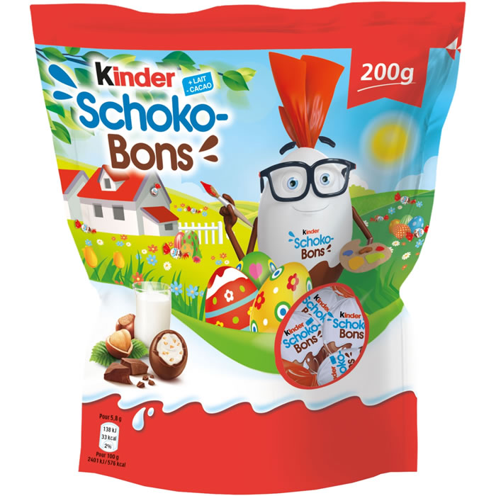 KINDER : Schokobons - Bonbons au chocolat et noisettes - chronodrive