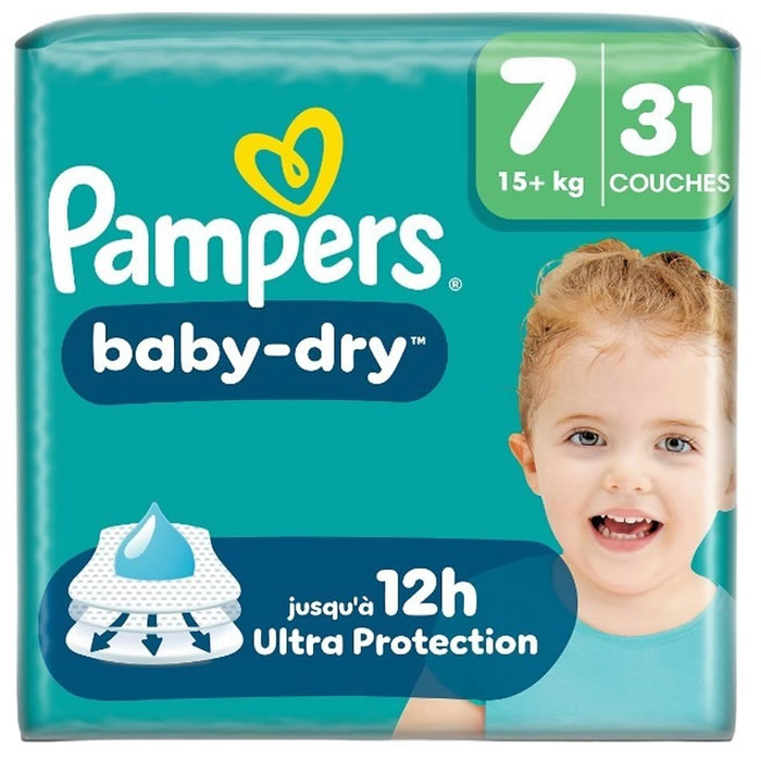 PAMPERS Baby-Dry Couches taille 7 (15 kg et +)