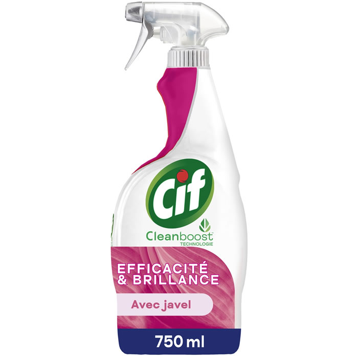 CIF Efficacité et Brillance Nettoyant spray avec javel