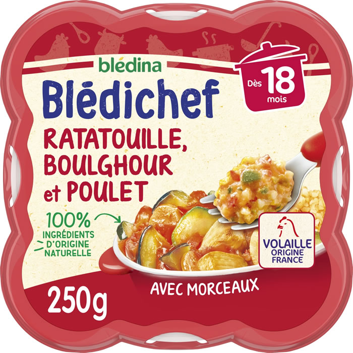 BLEDINA Blédichef Ratatouille, boulgour et poulet dès 18 mois