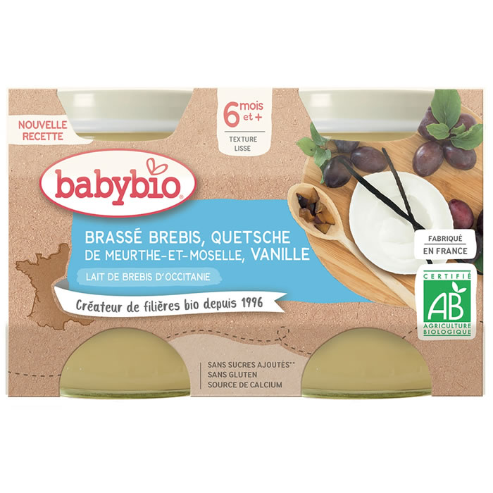 BABYBIO Brassé brebis, mirabelle et vanille bio