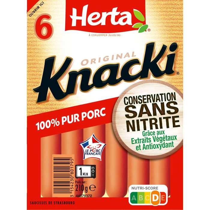 HERTA Knacki Saucisses de Strasbourg sans nitrite