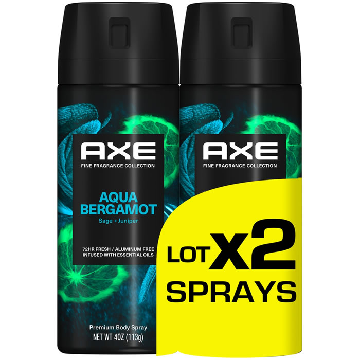 AXE Aqua Bergamot Dédorant spray homme 72h
