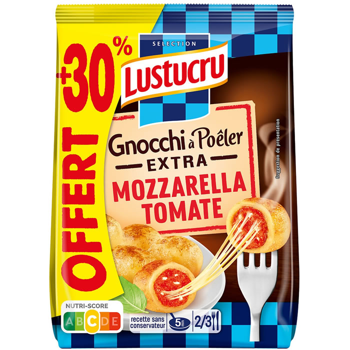 LUSTUCRU Gnocchi à poêler fourré à la tomate et mozzarella