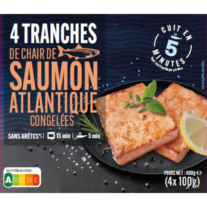 AUCHAN Tranches de chair de saumon sans arêtes