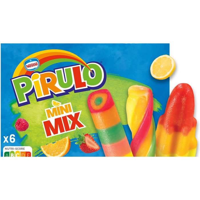 PIRULO Mix Assortiment de mini bâtonnets glacés aux fruits