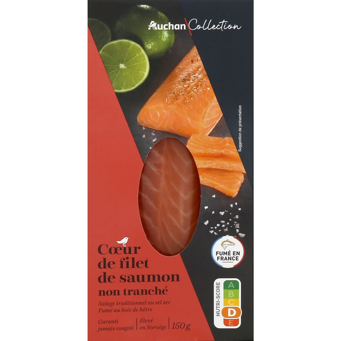 AUCHAN Collection Coeur de filet de saumon fumé non tranché