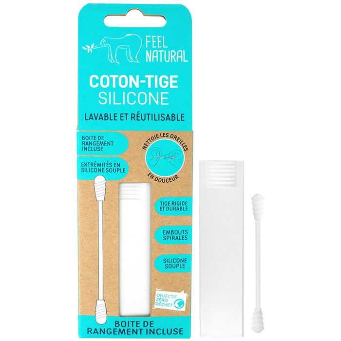 Coton-Tige Silicone - Réutilisable - Blanc