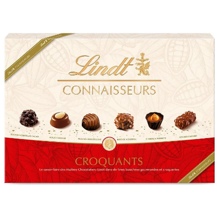 LINDT Connaisseurs Bouchées au chocolat noir, lait et blanc
