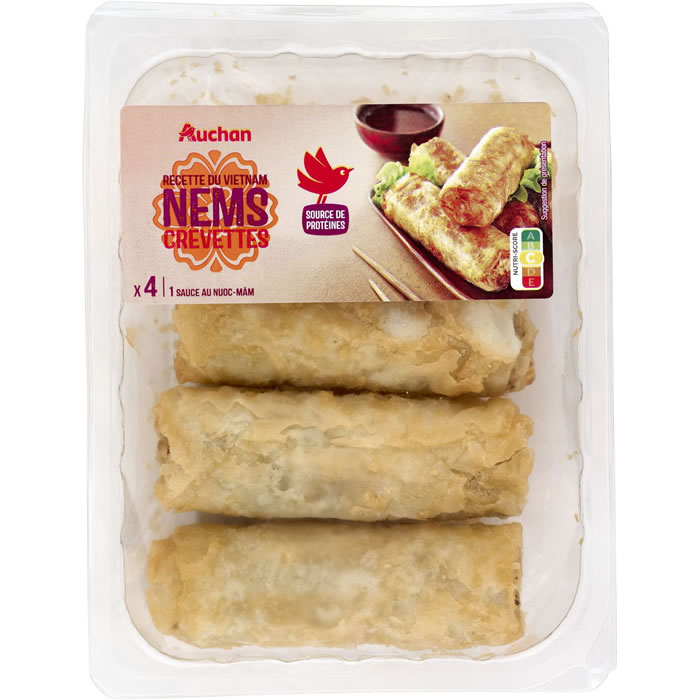 AUCHAN Recette du Vietnam Nems aux crevettes avec sauce nuoc mam
