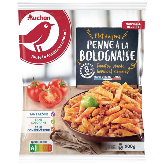 AUCHAN Penne à la bolognaise