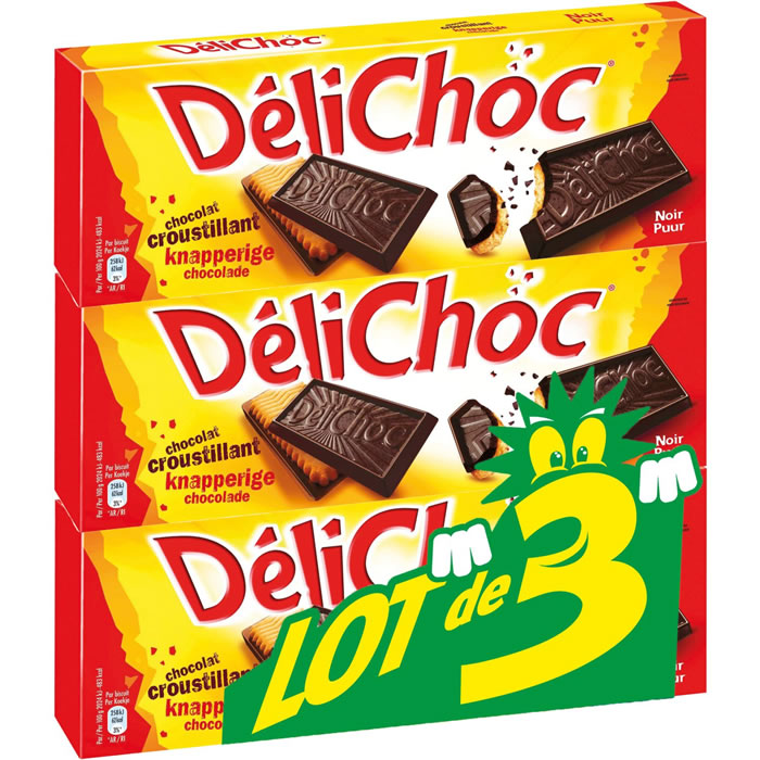 DELACRE DéliChoc Biscuits petit beurre avec tablette de chocolat noir