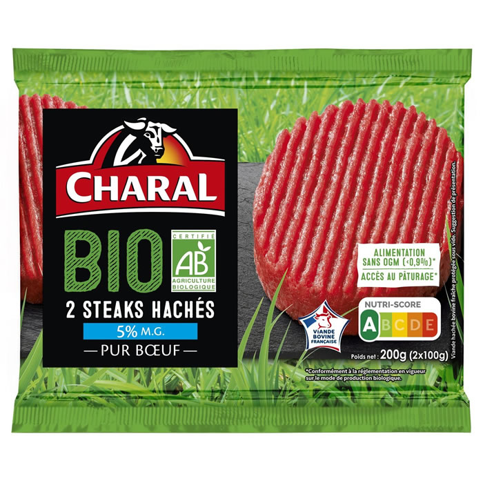 CHARAL Steaks hachés bio 5% M.G