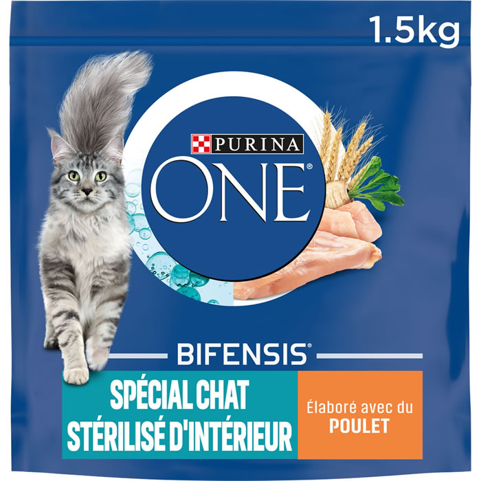 PURINA One Croquettes pour chat stérilisé d'intérieur, poulet céréales
