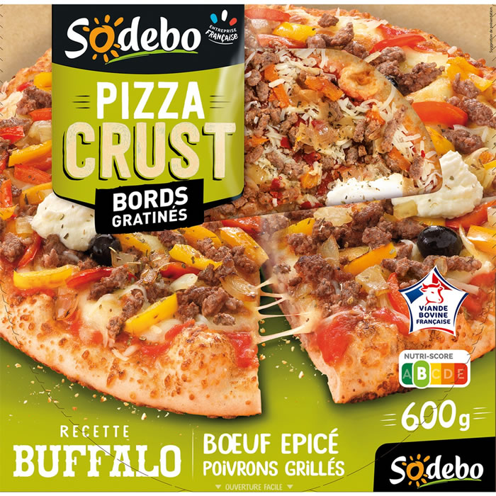 SODEBO Crust Pizza buffalo au boeuf épicé et poivrons grillés